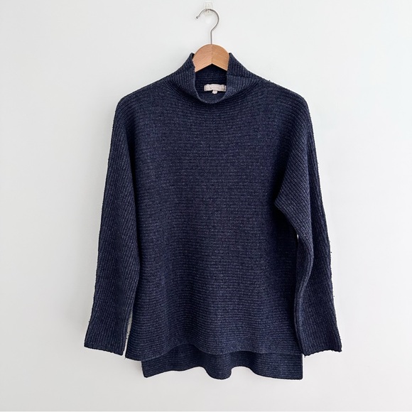Benedetta B. Merino Wool Cashmere Blend Mock Neck Ribbed Sweater Size L - Picture 8 of 8